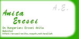 anita ercsei business card